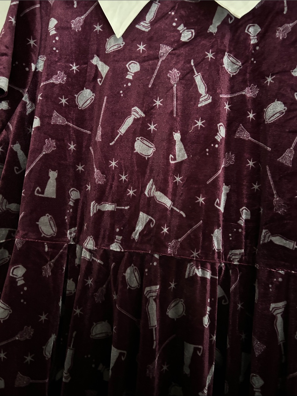 torrid Plum Velvet Dress with White Peter Pan Collar - Picture 2 of 4